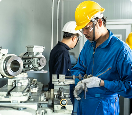Network technician working on equipment